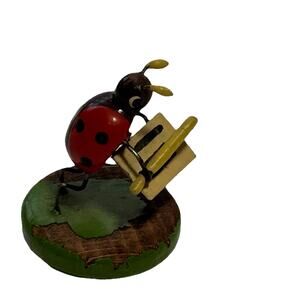 Vintage Original Erzgebirge Miniature Ladybug Orchestra Conductor Germany